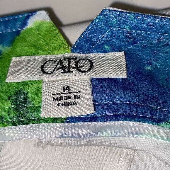 Cato Women's White Solid Straight Wide Leg Dress Pants Size 14 - Picture 8 of 9